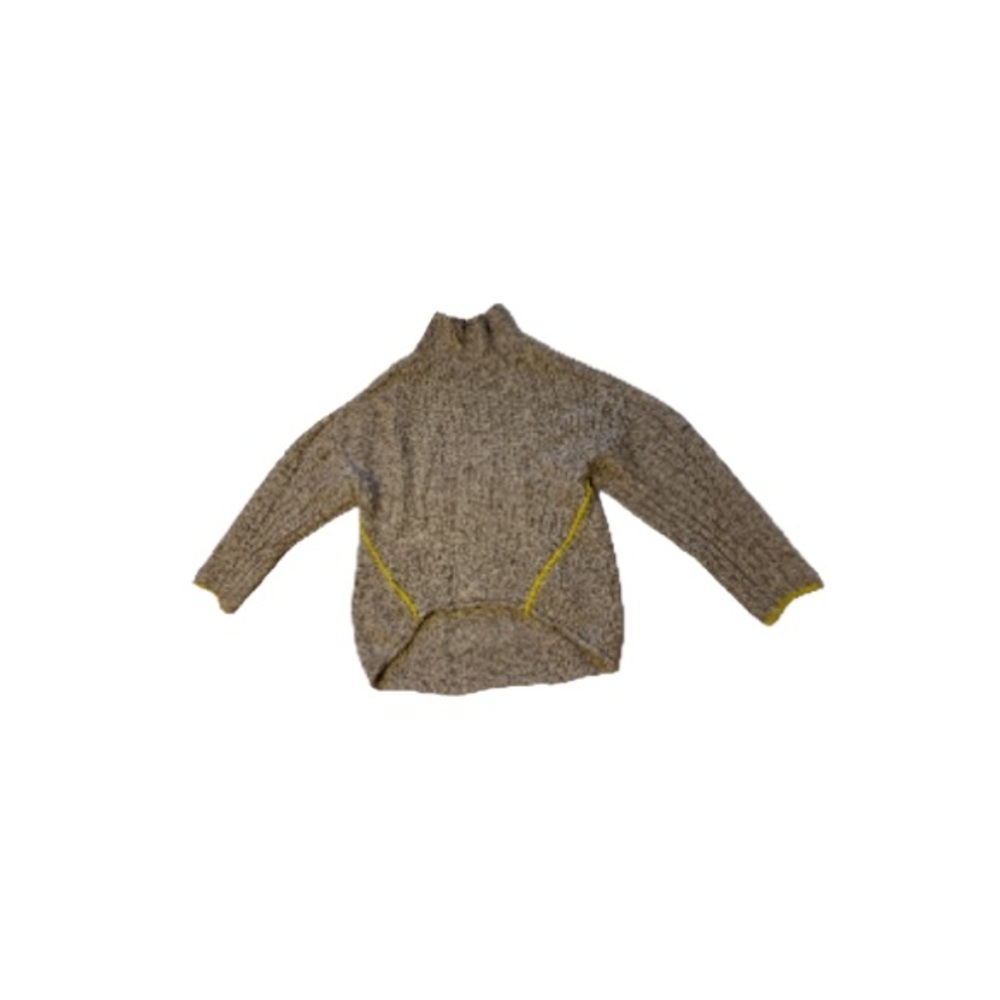 Anthropologie Moth Oatmeal and Fluorescent Yellow Sweater - Women’s Size Small